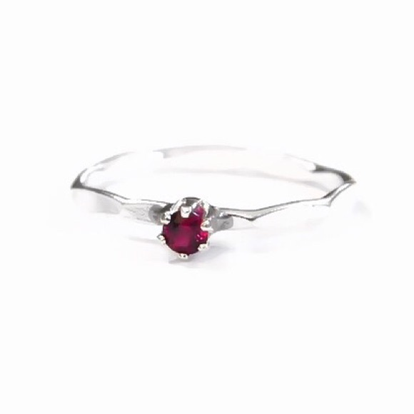 (2-15) 925 Sterling Silver Genuine 3mm Pink Ruby Gemstone Faceted Solitaire Ring - Picture 3 of 9